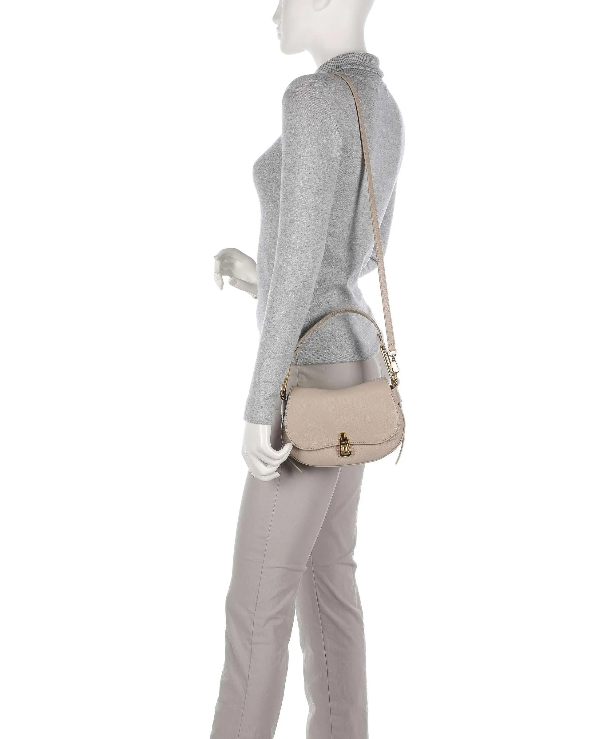  Coccinelle Magie Soft Borsa a spalla pelle di vacchetta grana beige  