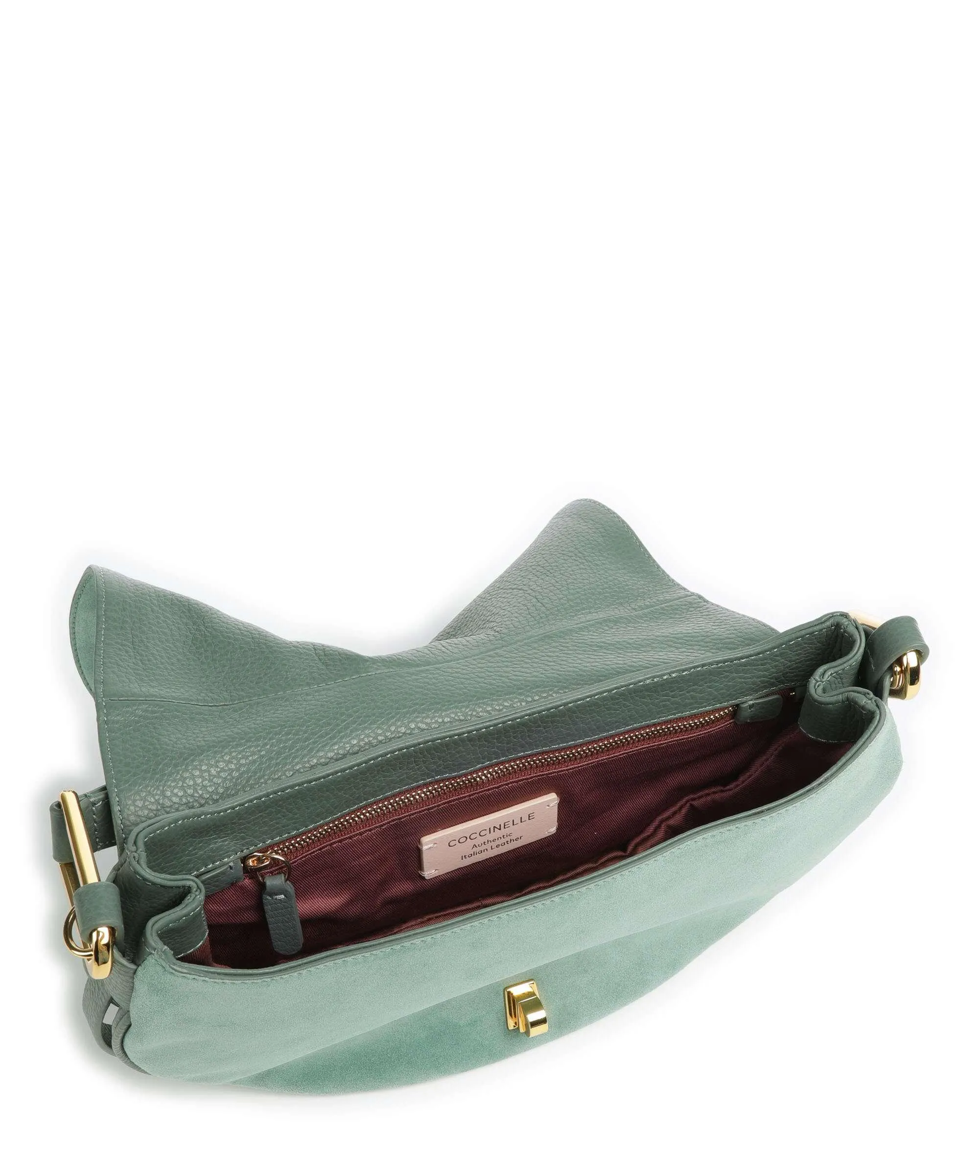 Coccinelle Magie Suede Borsa a spalla pelle bovina ruvida, pelle di vacchetta grana verde  