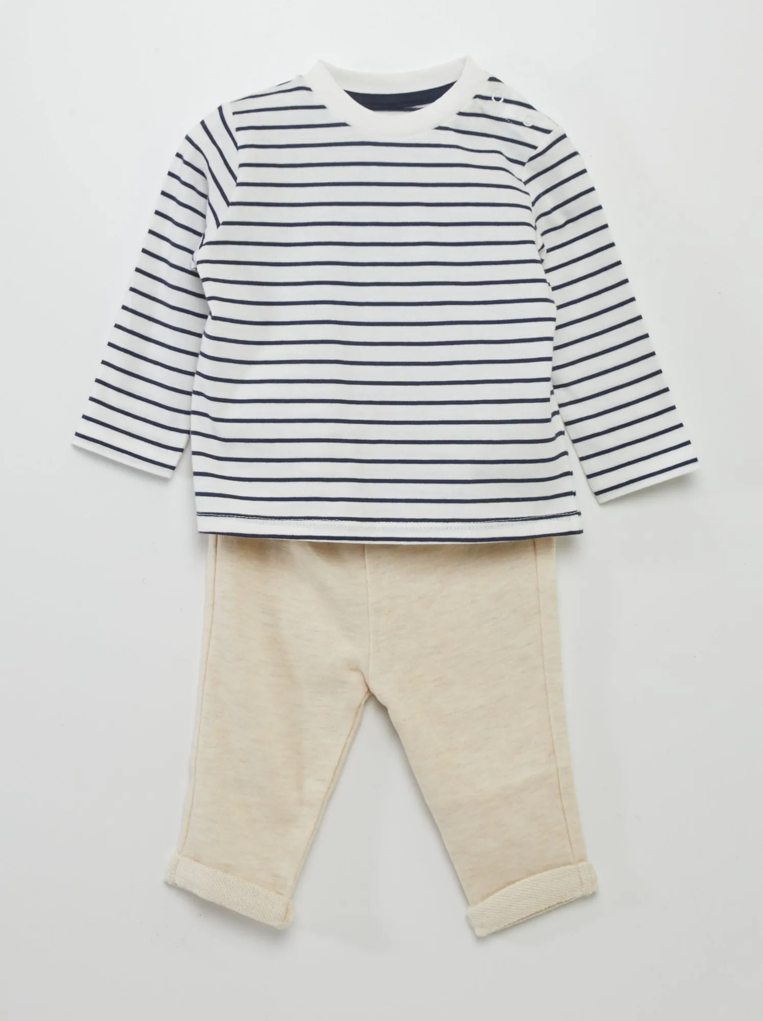 Completo t-shirt + pantaloni con stampa - BIANCO