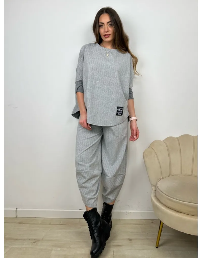 COMPLETO TUTA NATY GESSATO GRIGIO