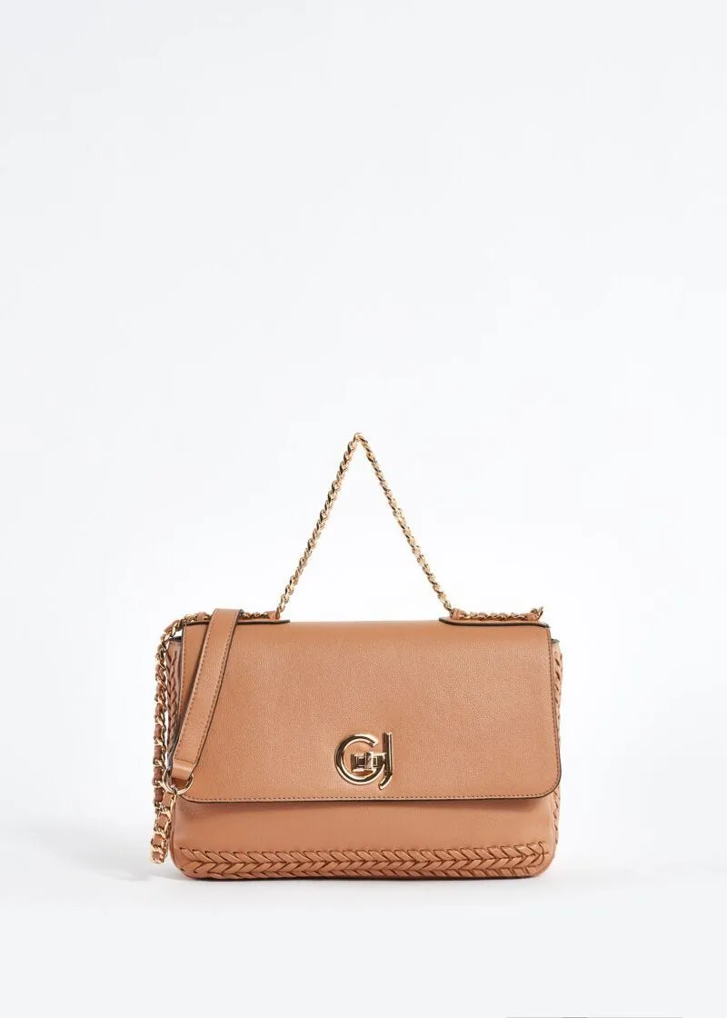 Crossbody in similpelle con logo