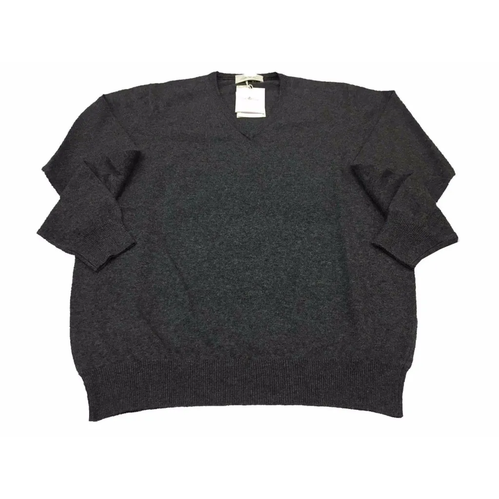 DELLA CIANA maglia uomo a V antracite 80% lana 20% cashmere MADE IN ITALY
