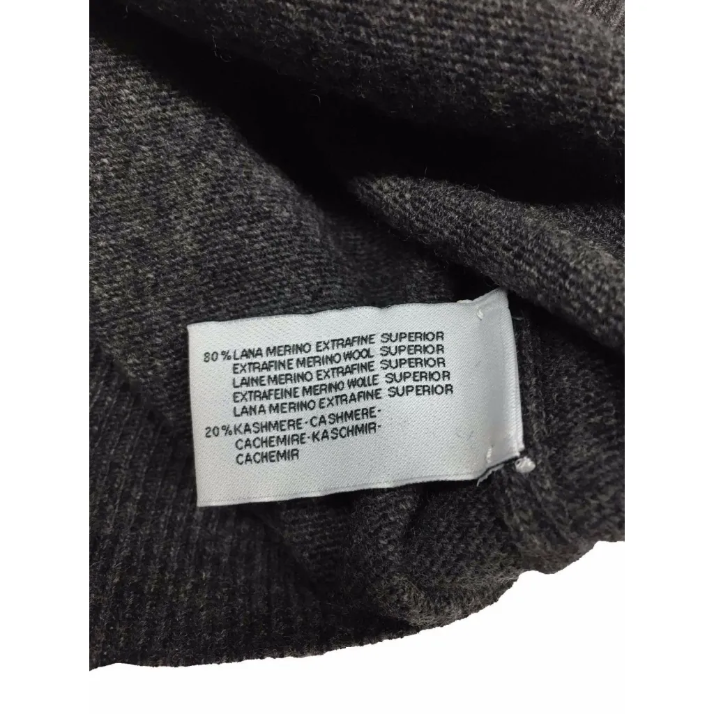 DELLA CIANA maglia uomo a V antracite 80% lana 20% cashmere MADE IN ITALY