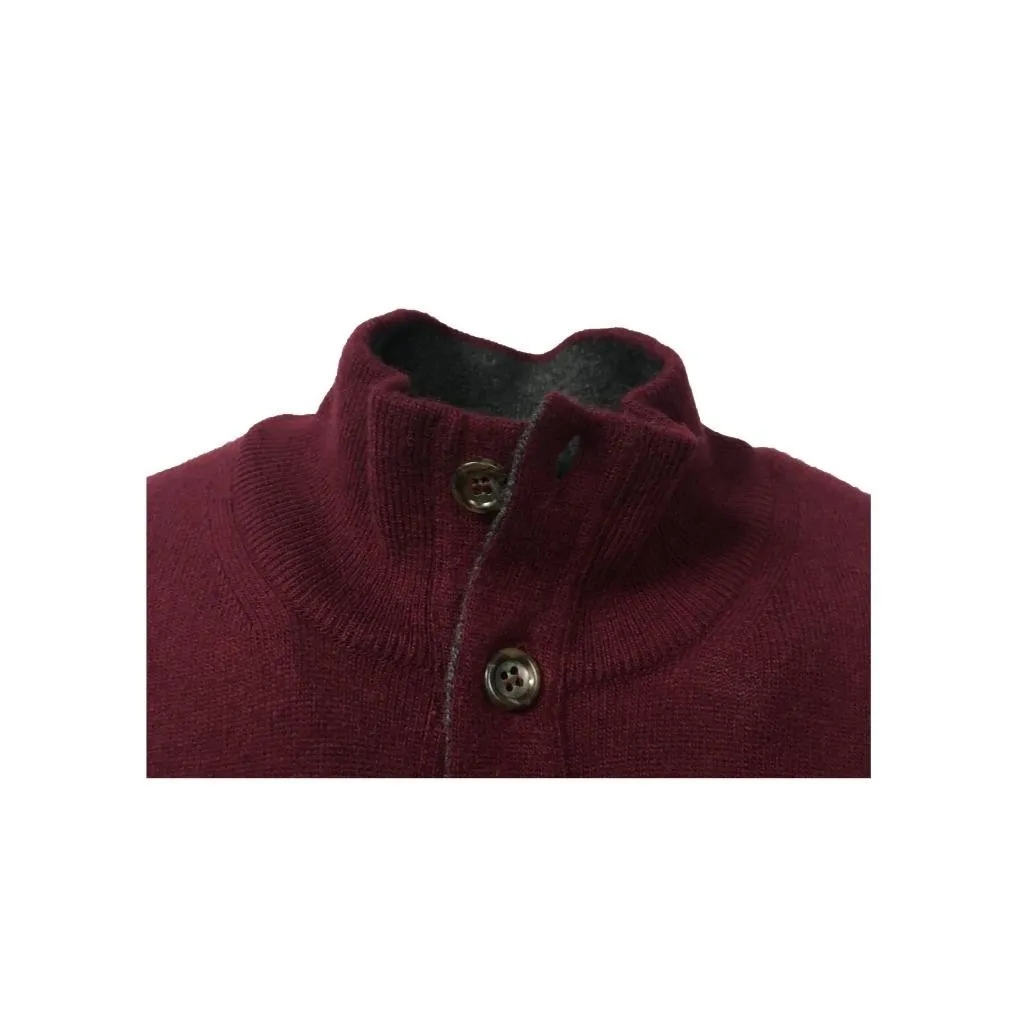DELLA CIANA maglia uomo con bottoni bordeaux interno collo grigio 80% lana 20% cashmere MADE IN ITALY