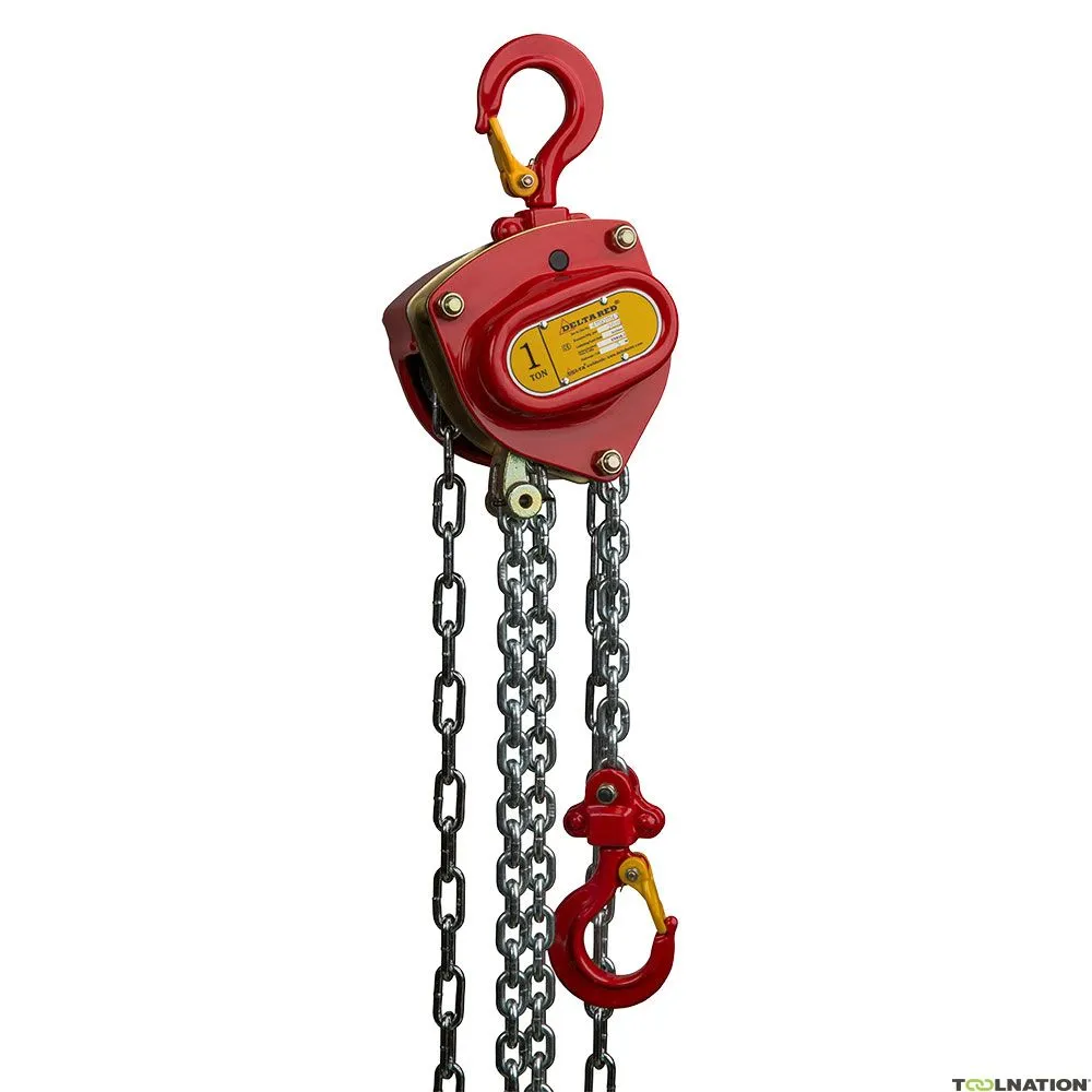Delta DR.0.04301010.OP Paranco a catena manuale Premium con protezione da sovraccarico - 1 tonnellata - 10 metri