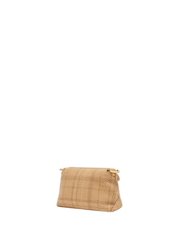 Diamond micro shoulder bag in tartan fabric