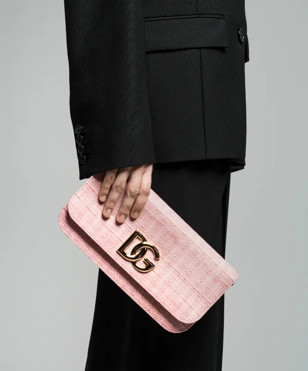 Dolce&Gabbana Pochette combinata rosa con logo BB7576AS170