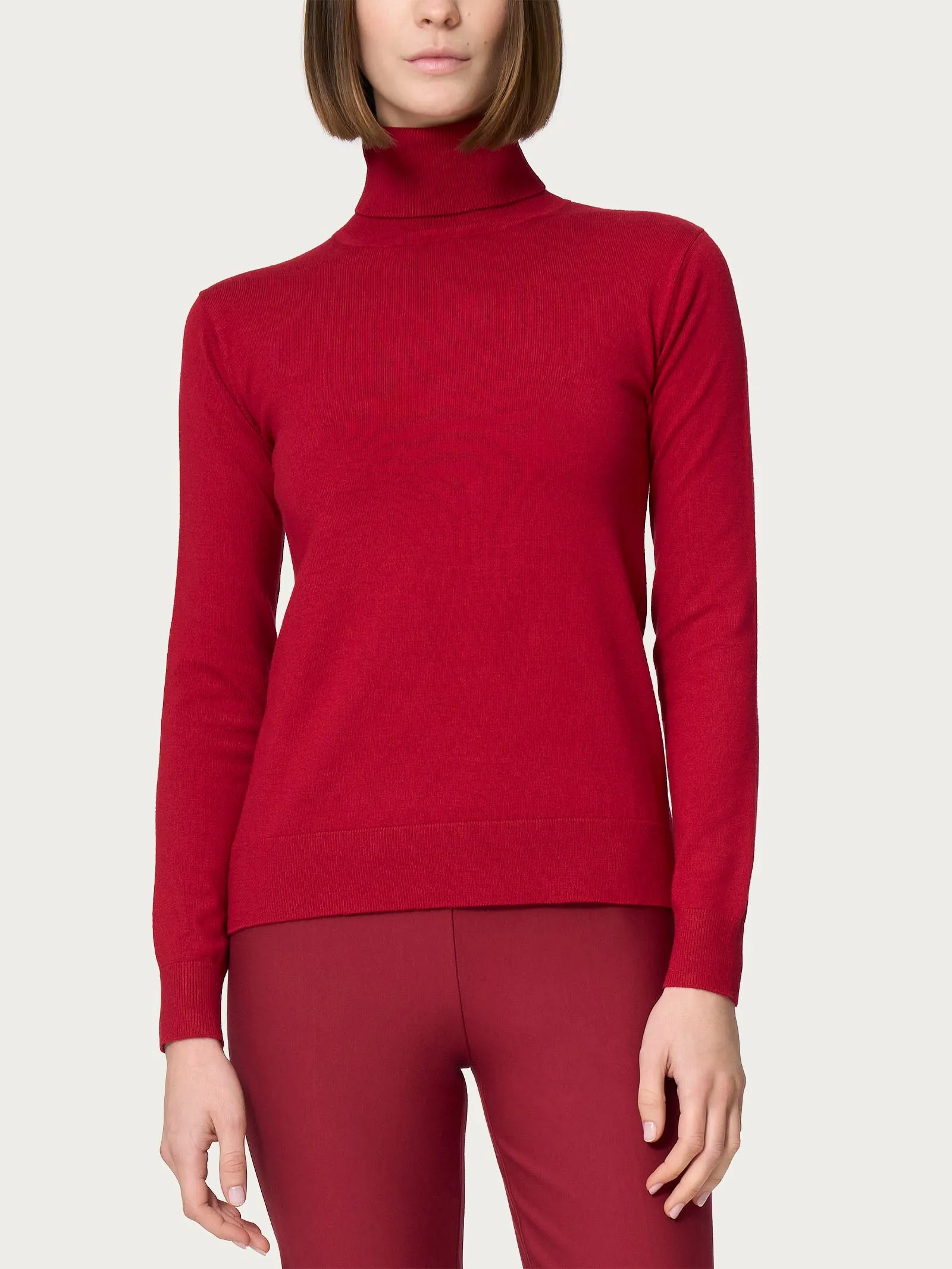 Dolcevita a maglia unita Four Seasons - Tibetan Red