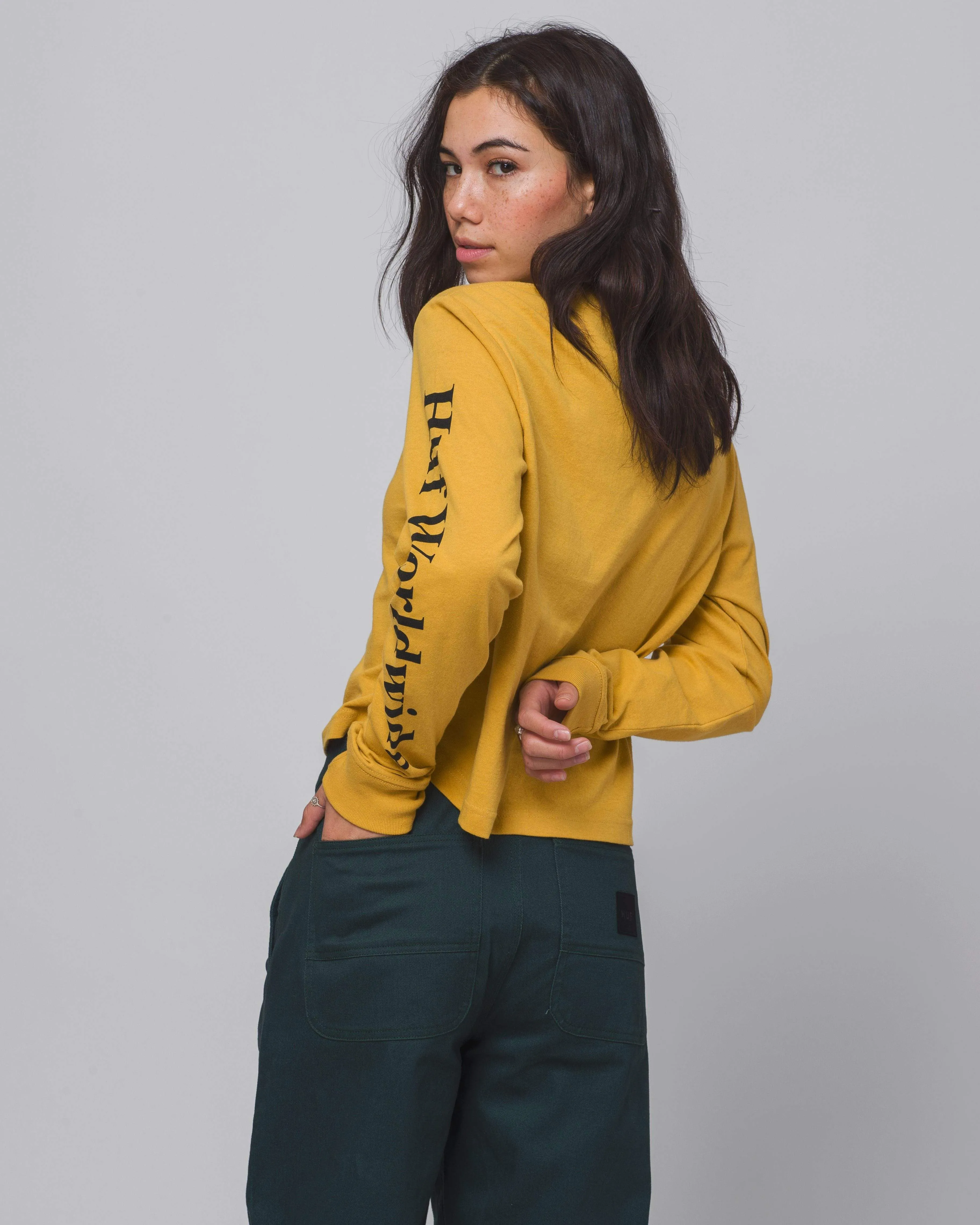 Domestic L/S Crop Tee Gold