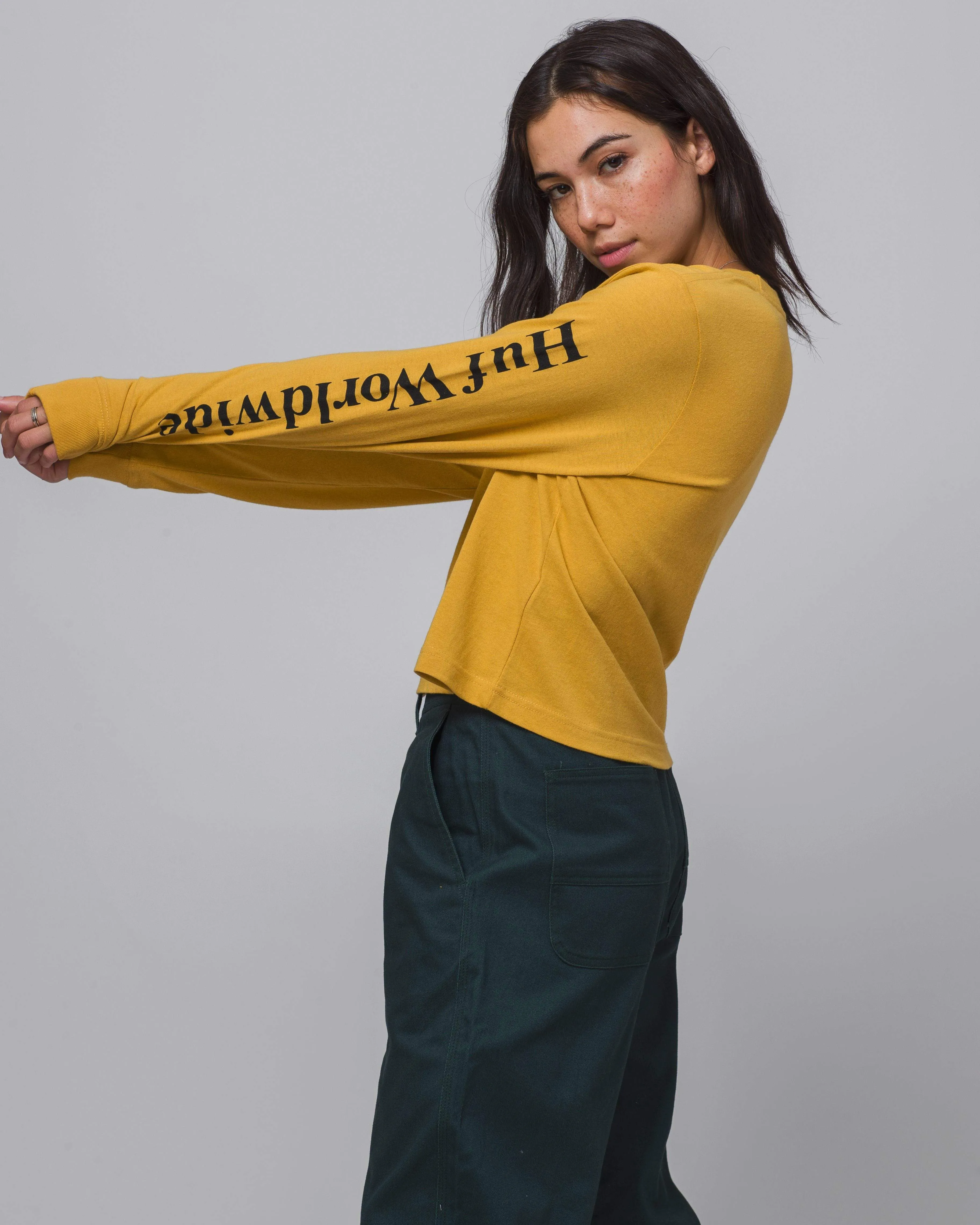 Domestic L/S Crop Tee Gold