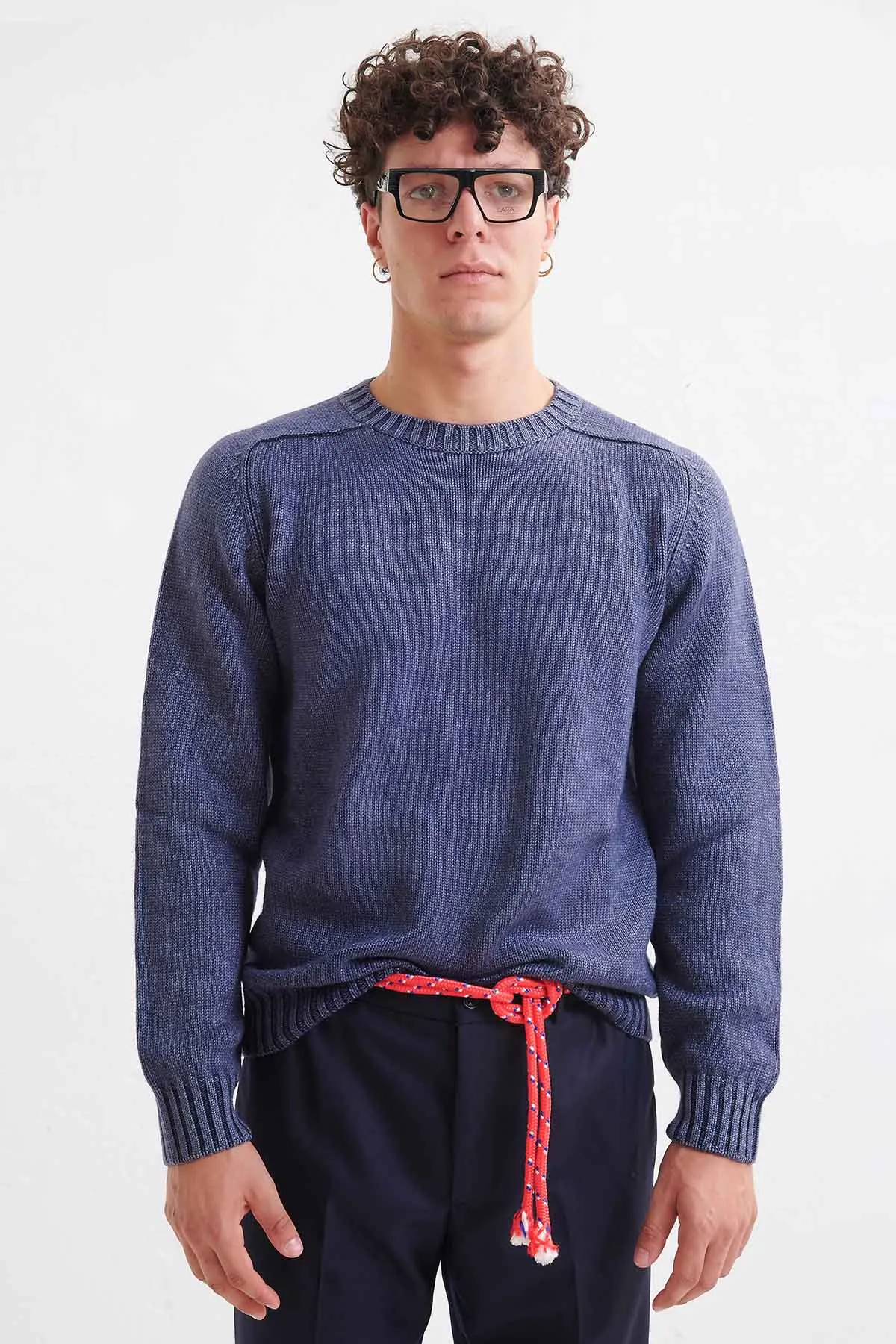 DONDUP Maglia girocollo in lana con tintura effetto “OLD”