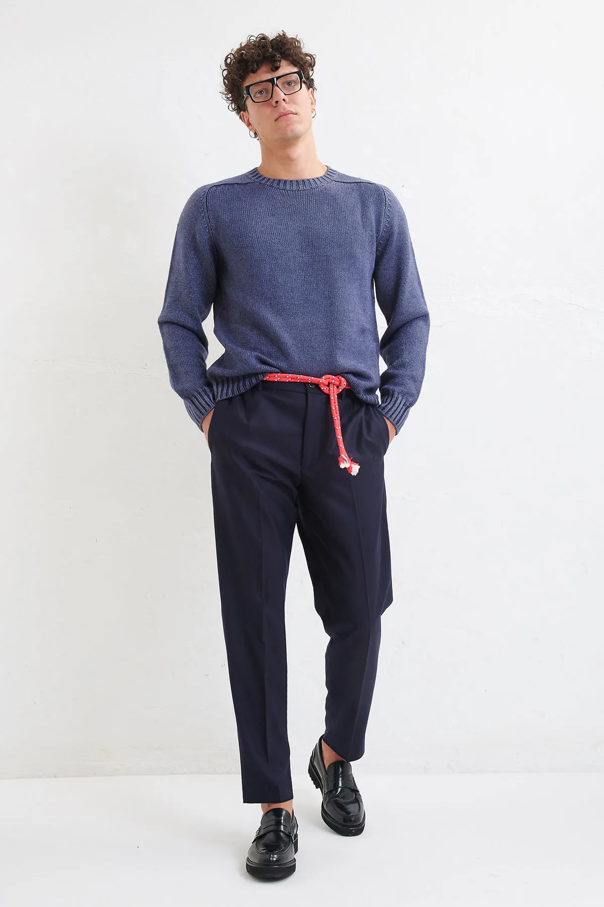 DONDUP Maglia girocollo in lana con tintura effetto “OLD”