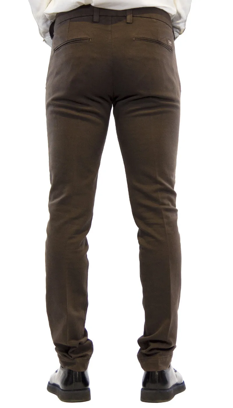 Entre Amis Pantalone uomo  tasche america lungo marrone in cotone