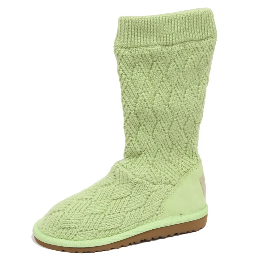 F3414 (NO BOX) stivale bimba girl UGG scarpe light green wool shoe boot