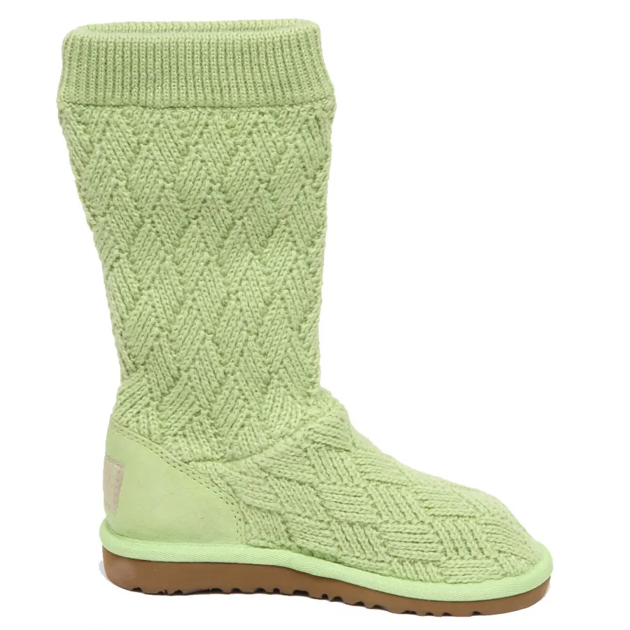 F3414 (NO BOX) stivale bimba girl UGG scarpe light green wool shoe boot