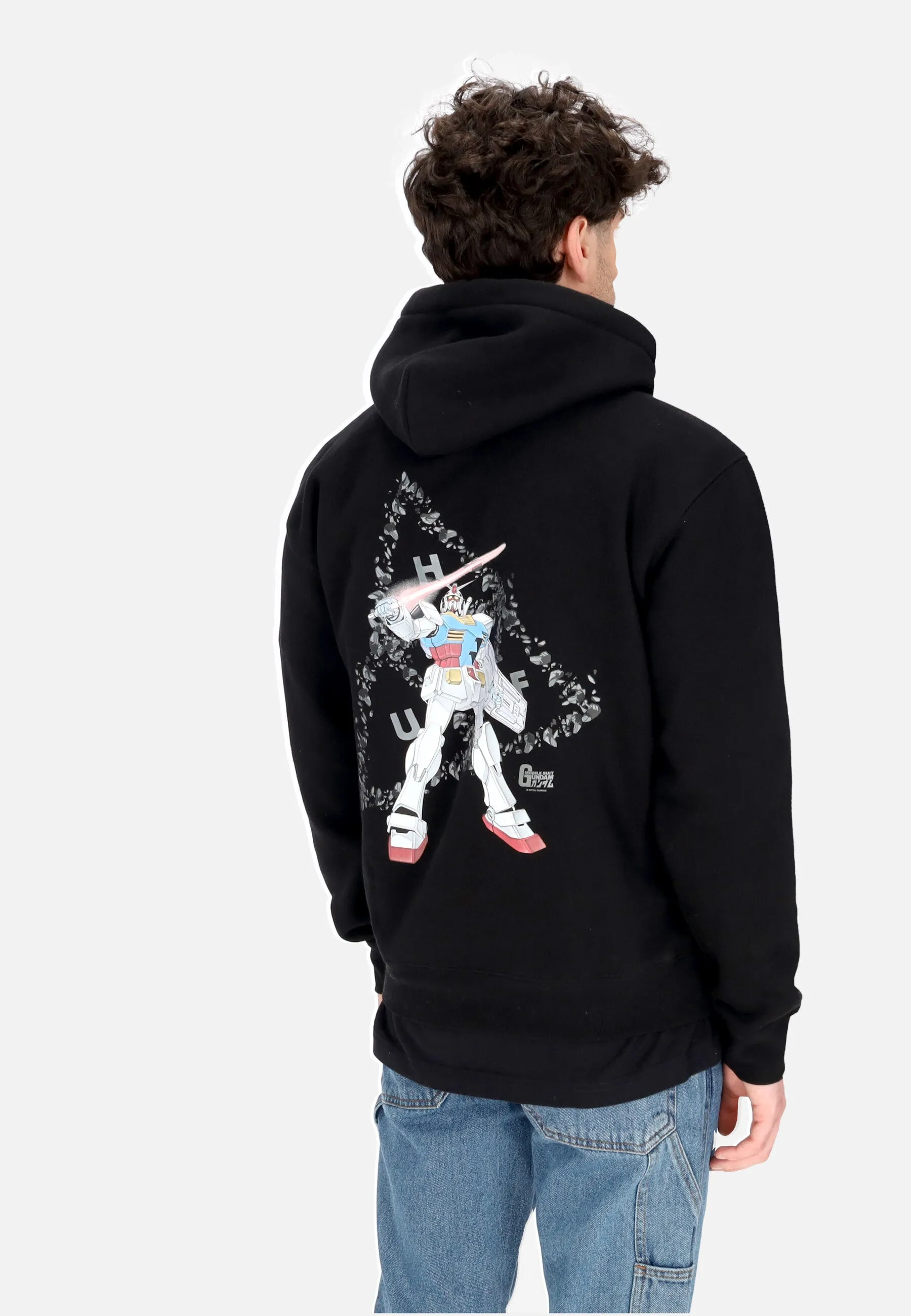 Felpa Cappuccio Uomo Triple Triangle Po Hoodie X Gundam Black