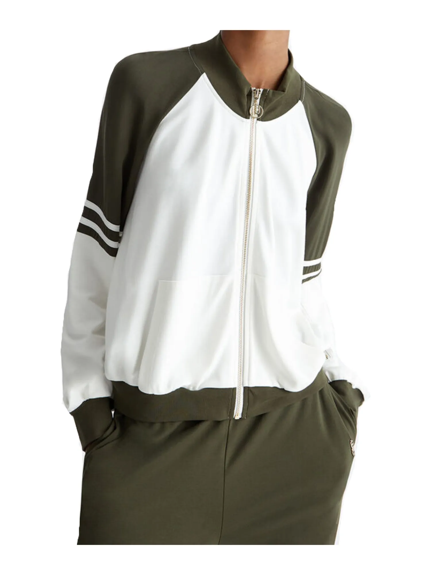 Felpa con zip Liu Jo da donna avorio chiaro