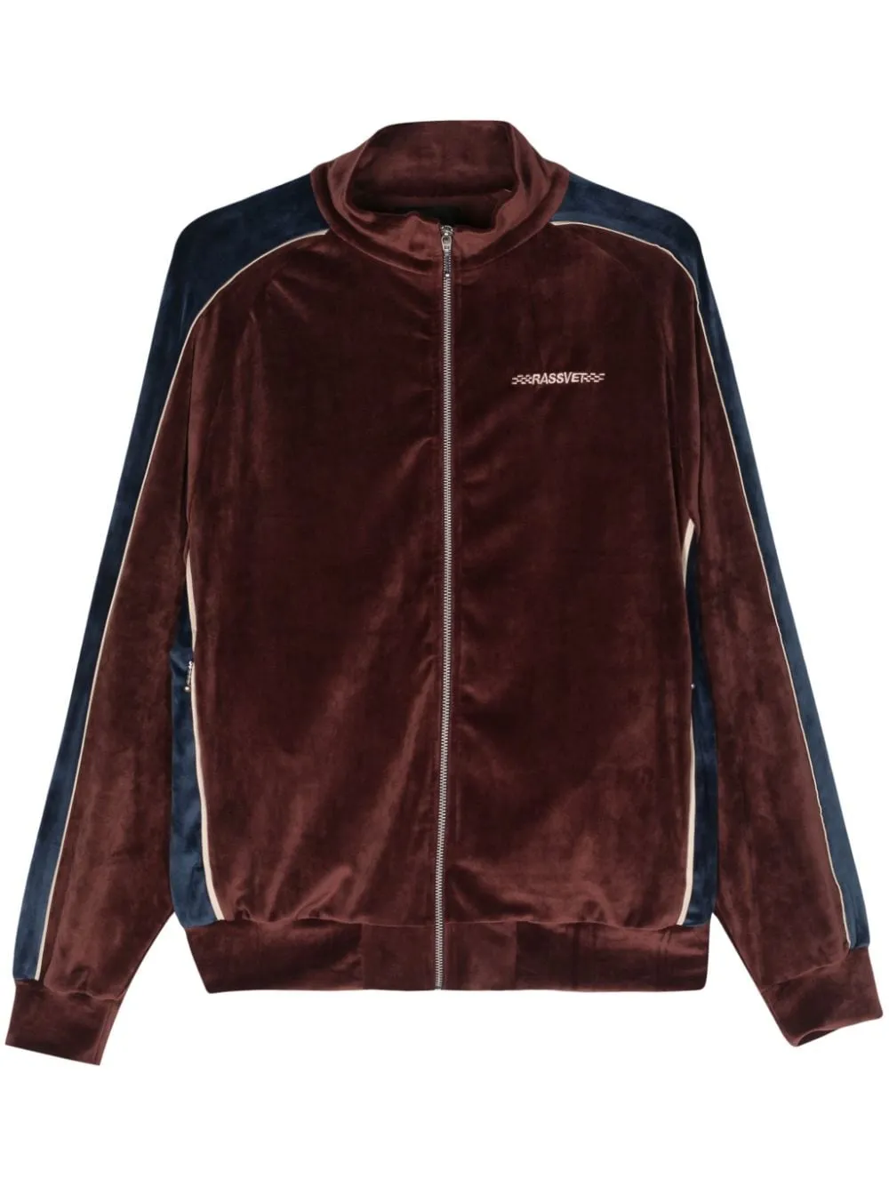Felpa con zip racer in bordeax - uomo