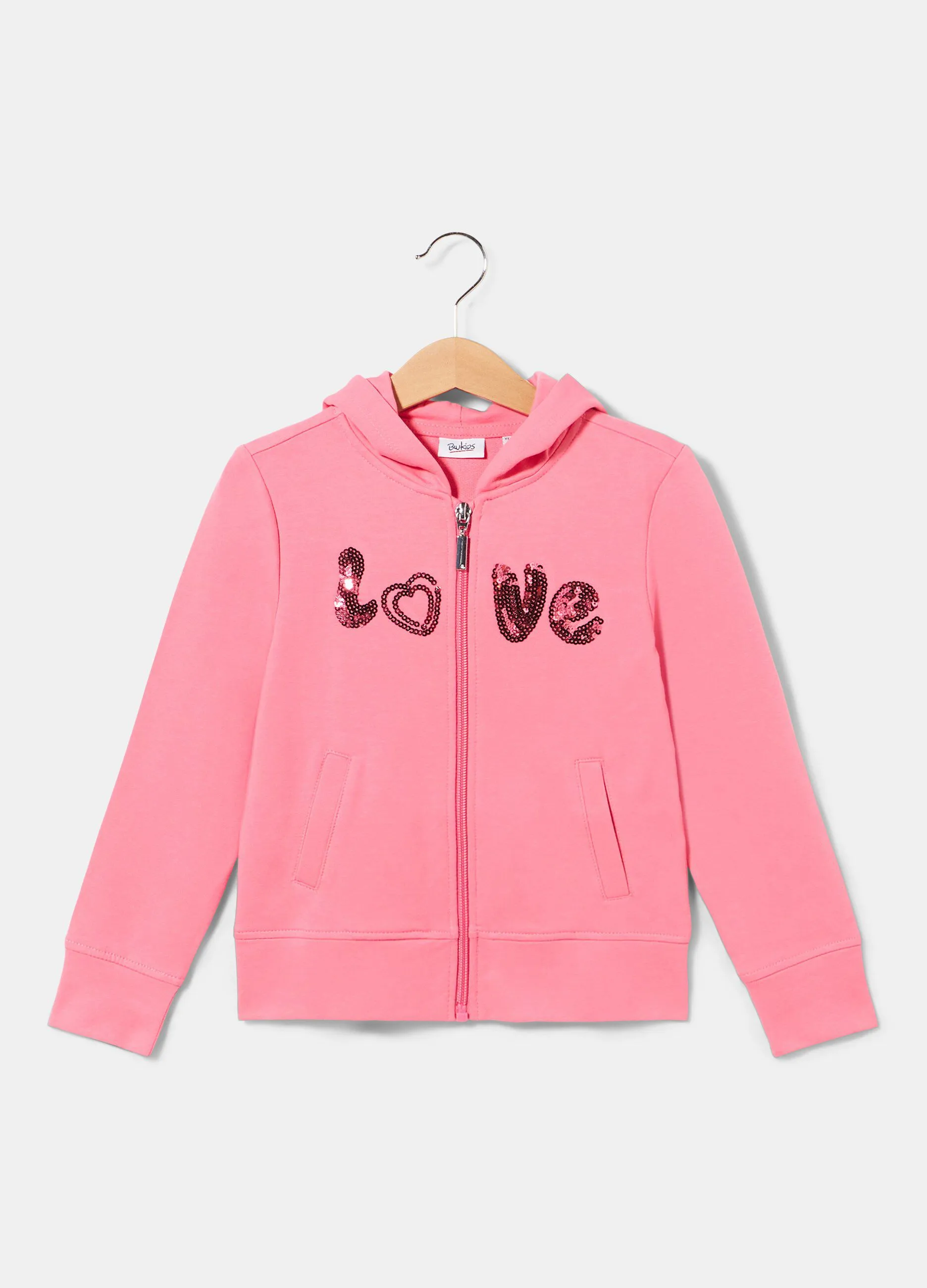 Felpa full zip con cappuccio bambina