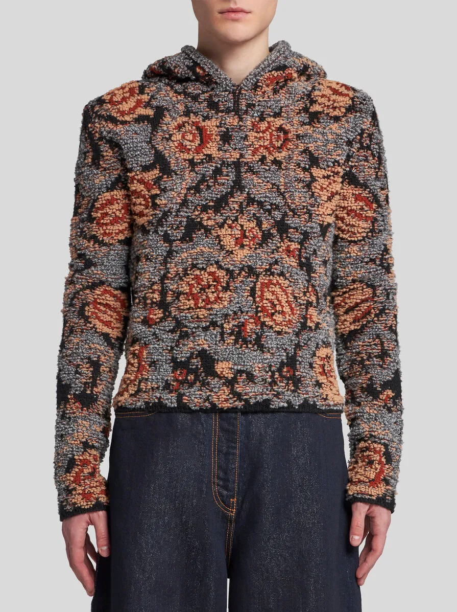 FELPA IN MAGLIA CON CAPPUCCIO