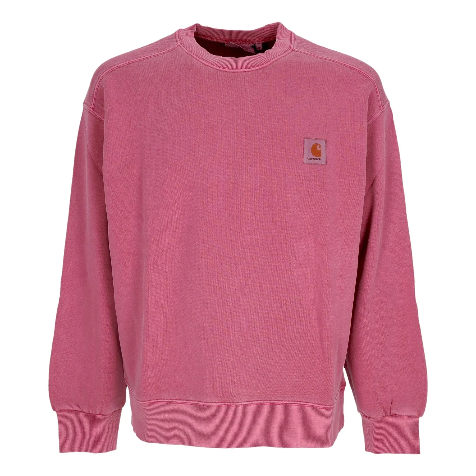 Felpa Leggera Girocollo Uomo Nelson Sweat Magenta Garment Dyed
