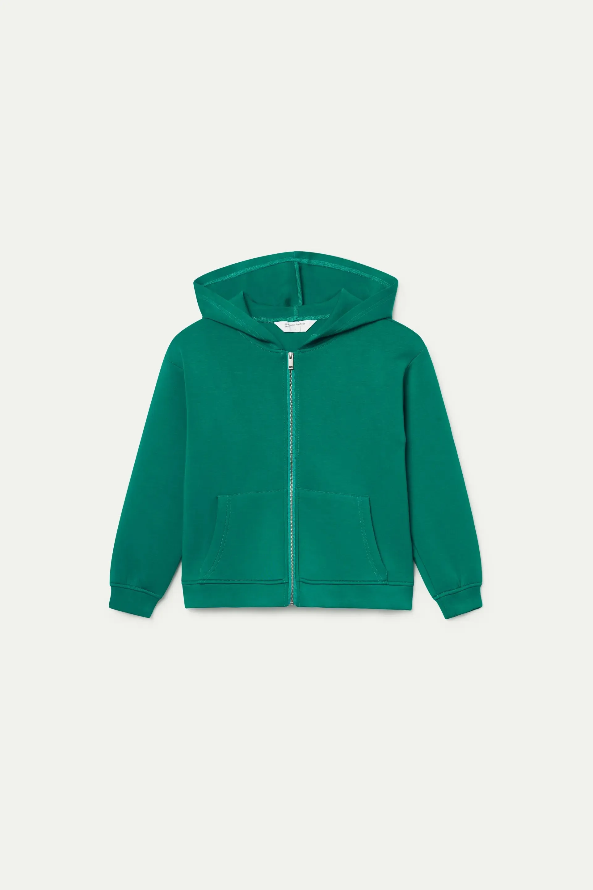 Felpa verde con cappuccio da bambina