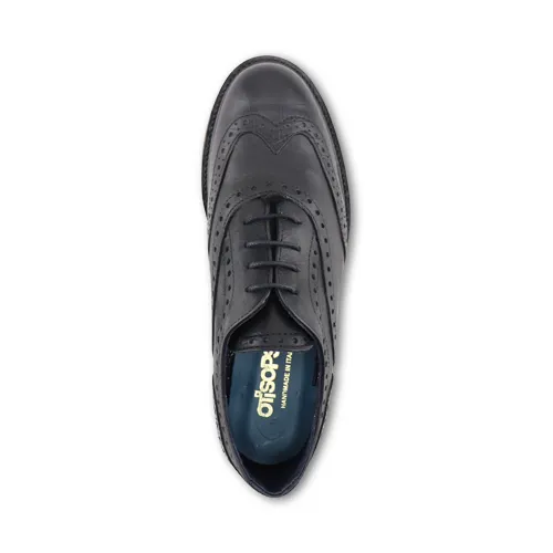 Francesine nere in pelle con suola vibram
