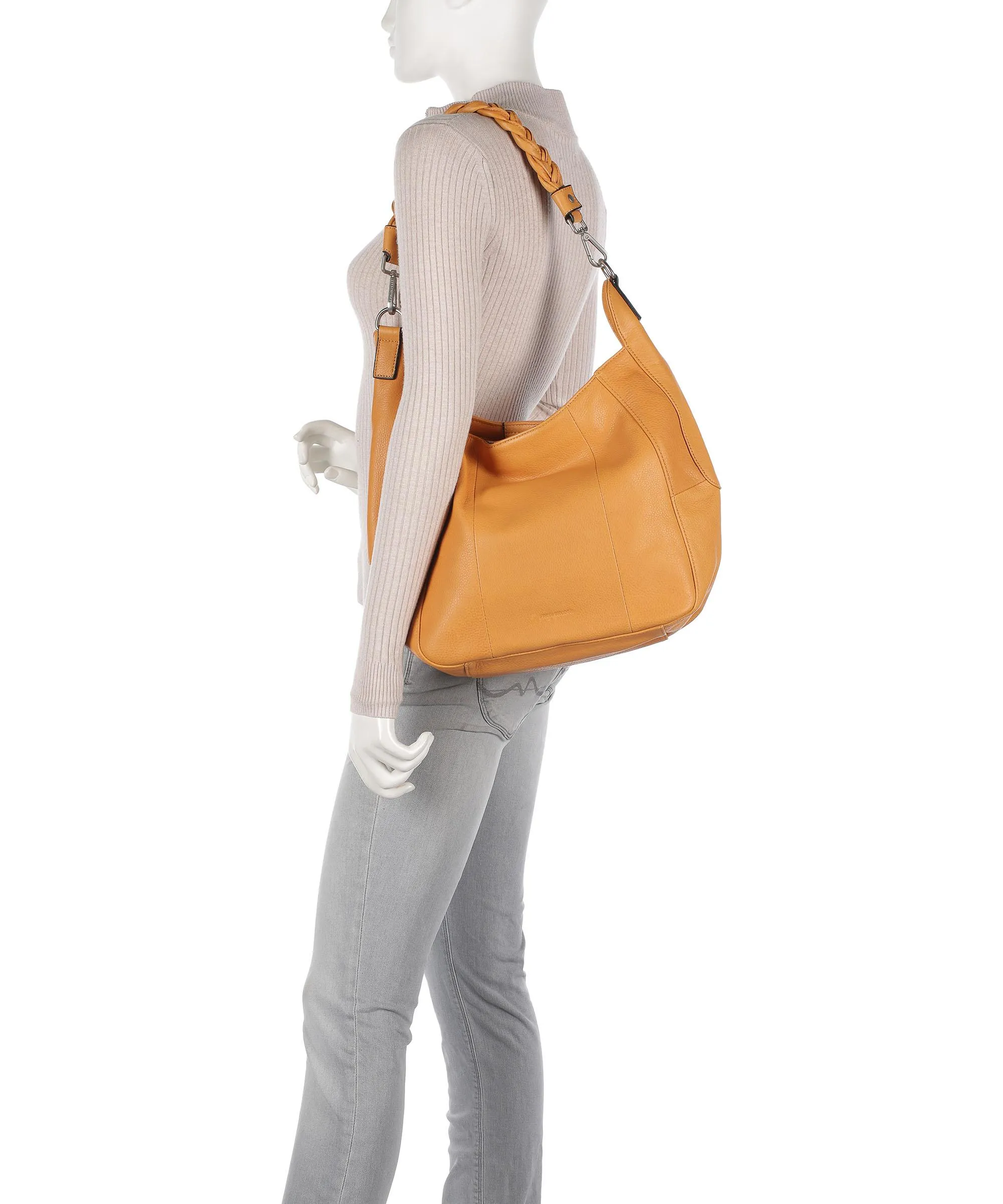  FredsBruder Brevion Borsa hobo pelle di vacchetta grana arancio  