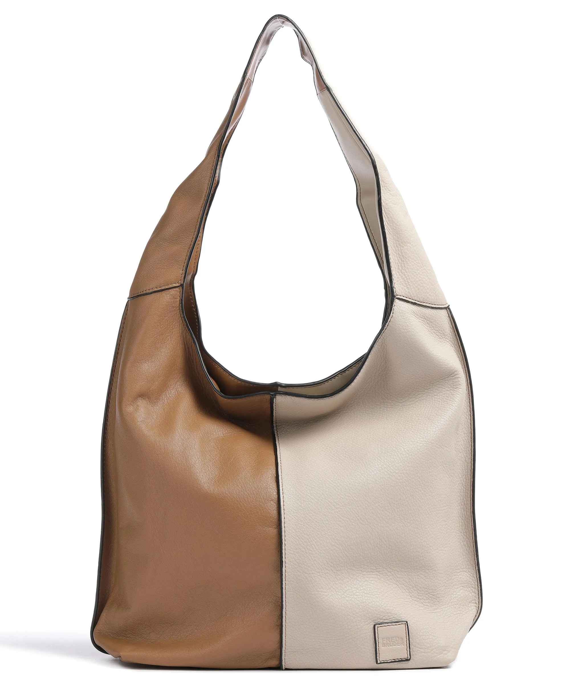  FredsBruder FB Borsa hobo pelle granulata marrone/beige  