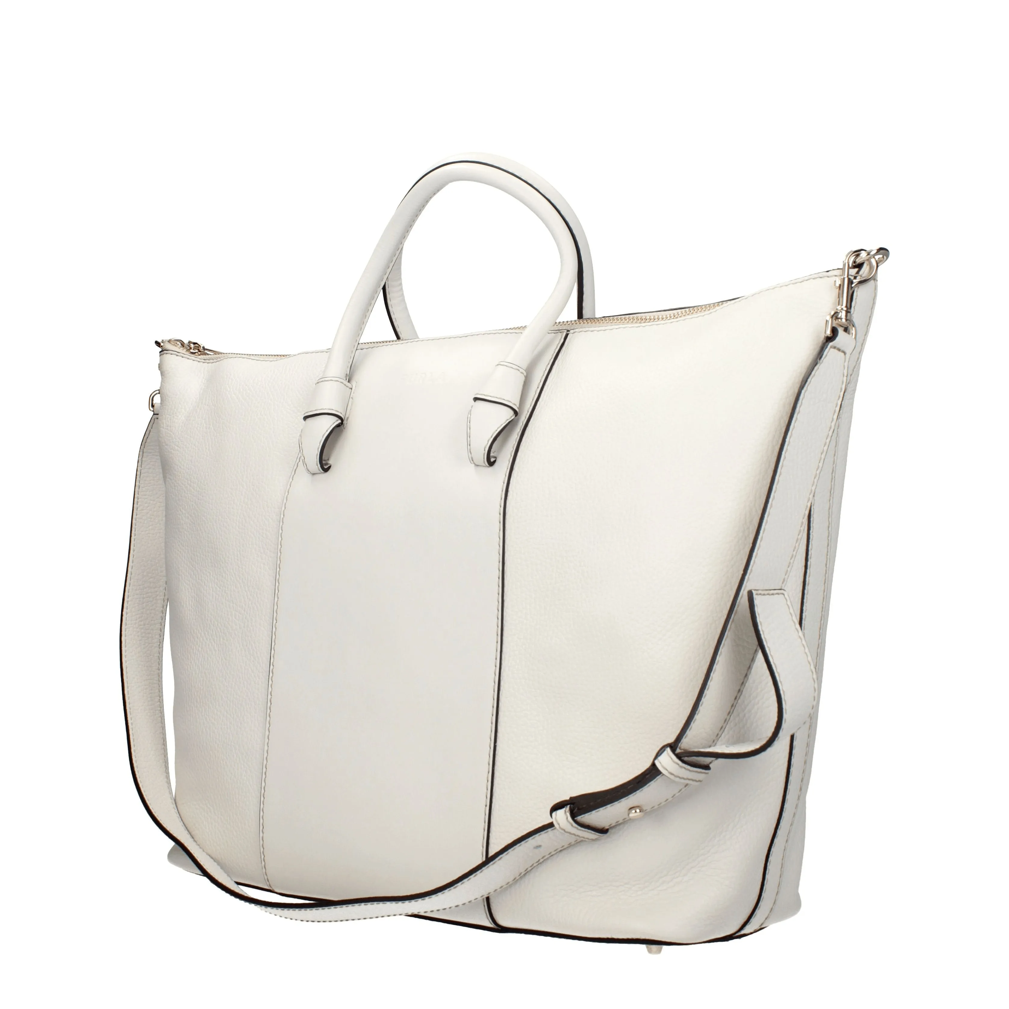 Furla Borse a Mano Miastella Donna Pelle Grigio/Marshmallow