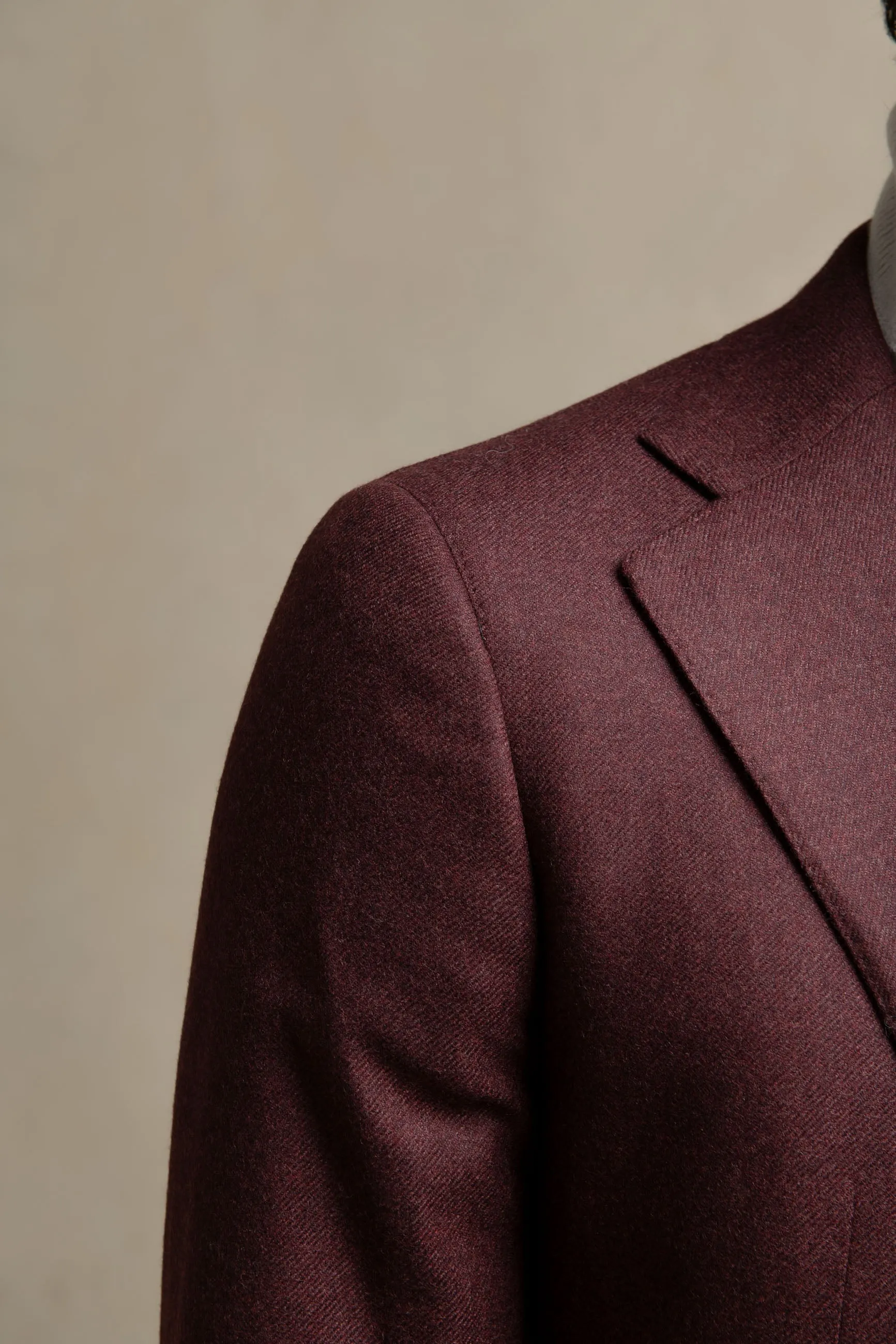 Giacca bordeaux in lana e cashmere Loro Piana - Made in Italy    