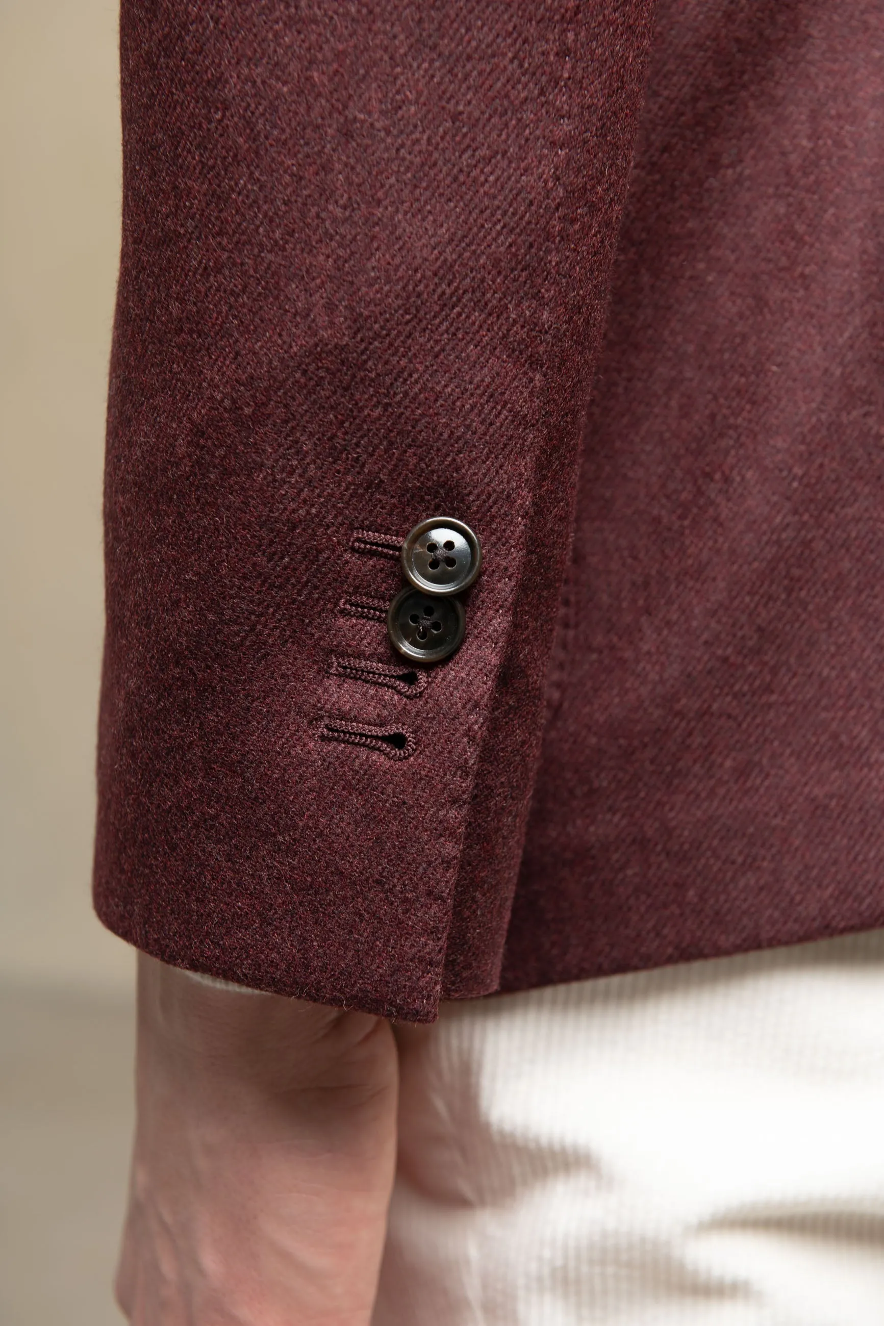 Giacca bordeaux in lana e cashmere Loro Piana - Made in Italy    
