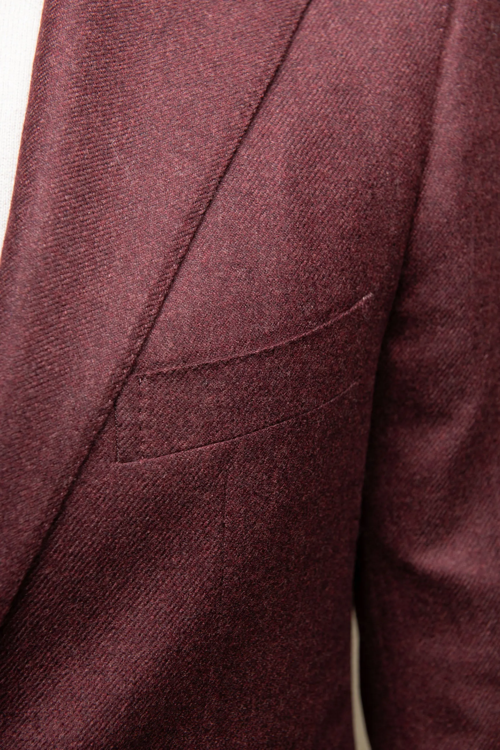 Giacca bordeaux in lana e cashmere Loro Piana - Made in Italy    