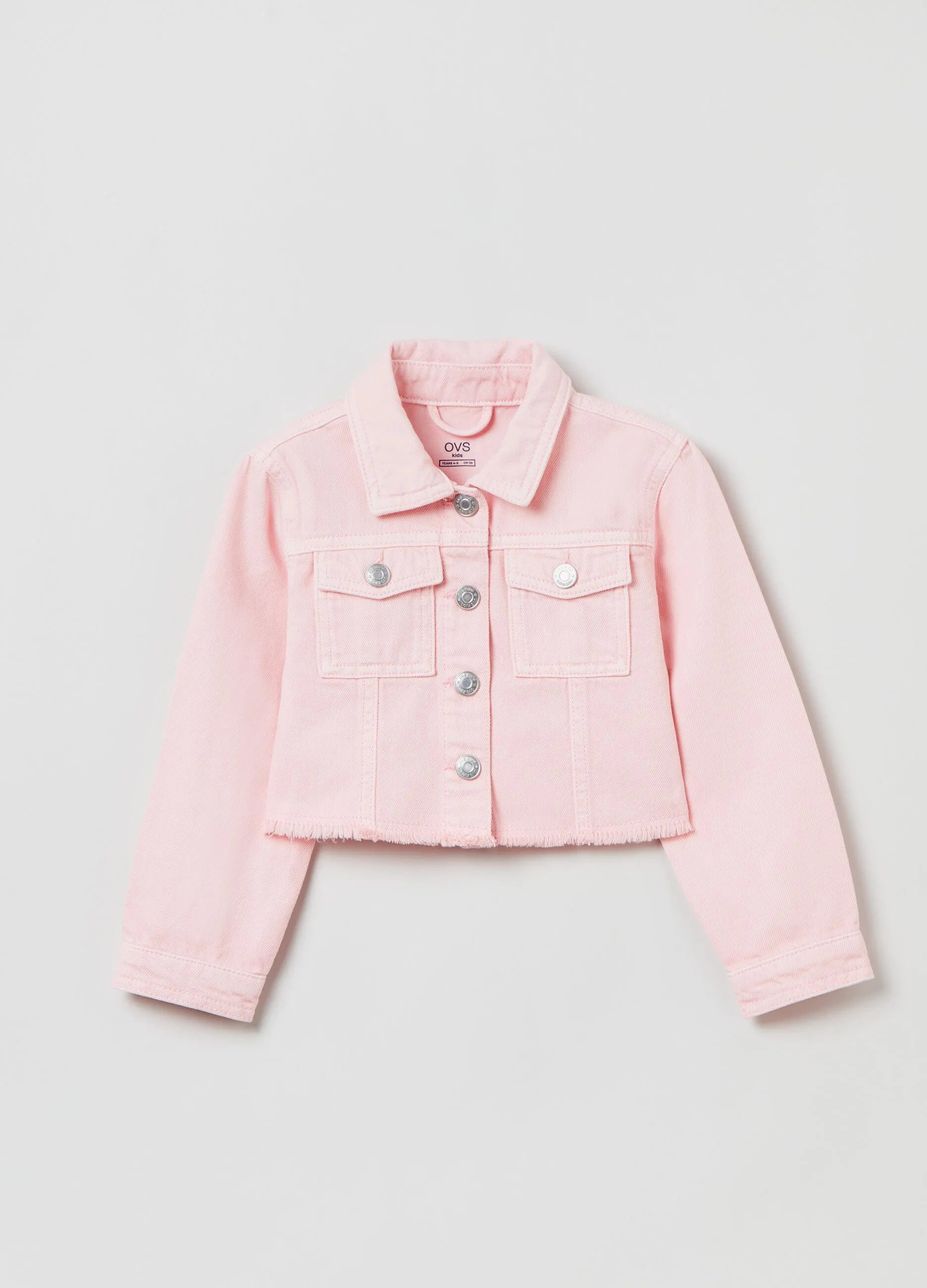 Giacca cropped in denim