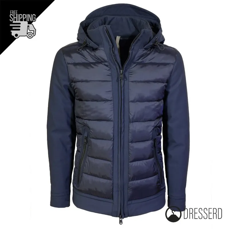 Giubbotto Uomo Piumino Tessuto Tecnico con Cappuccio Giubbini Invernali Dresserd