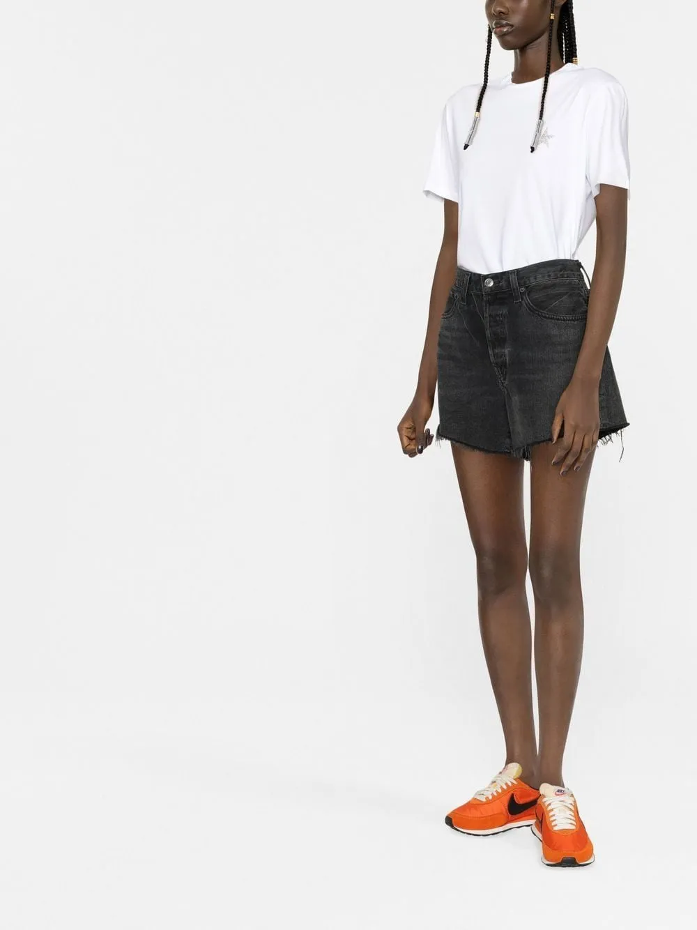 Golden Goose T-shirt Bianco Donna Stella Glitter