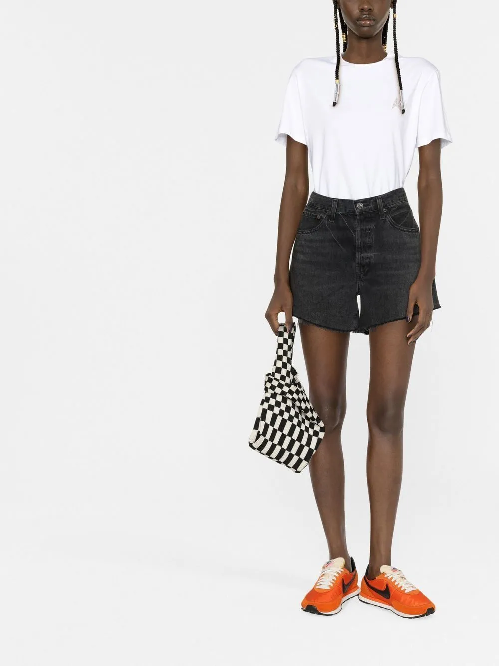Golden Goose T-shirt Bianco Donna Stella Glitter