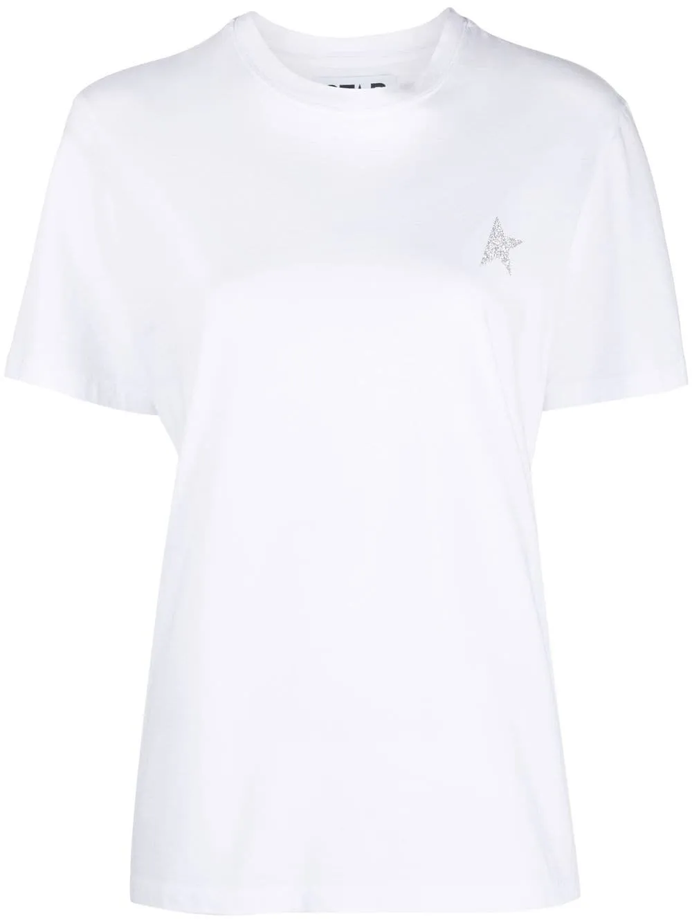 Golden Goose T-shirt Bianco Donna Stella Glitter