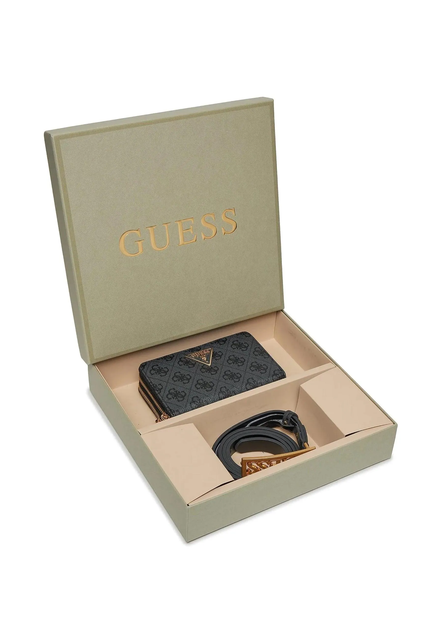 GUESS Cofanetto Portafoglio Cintura Donna Coal Logo GFBOXWP3306