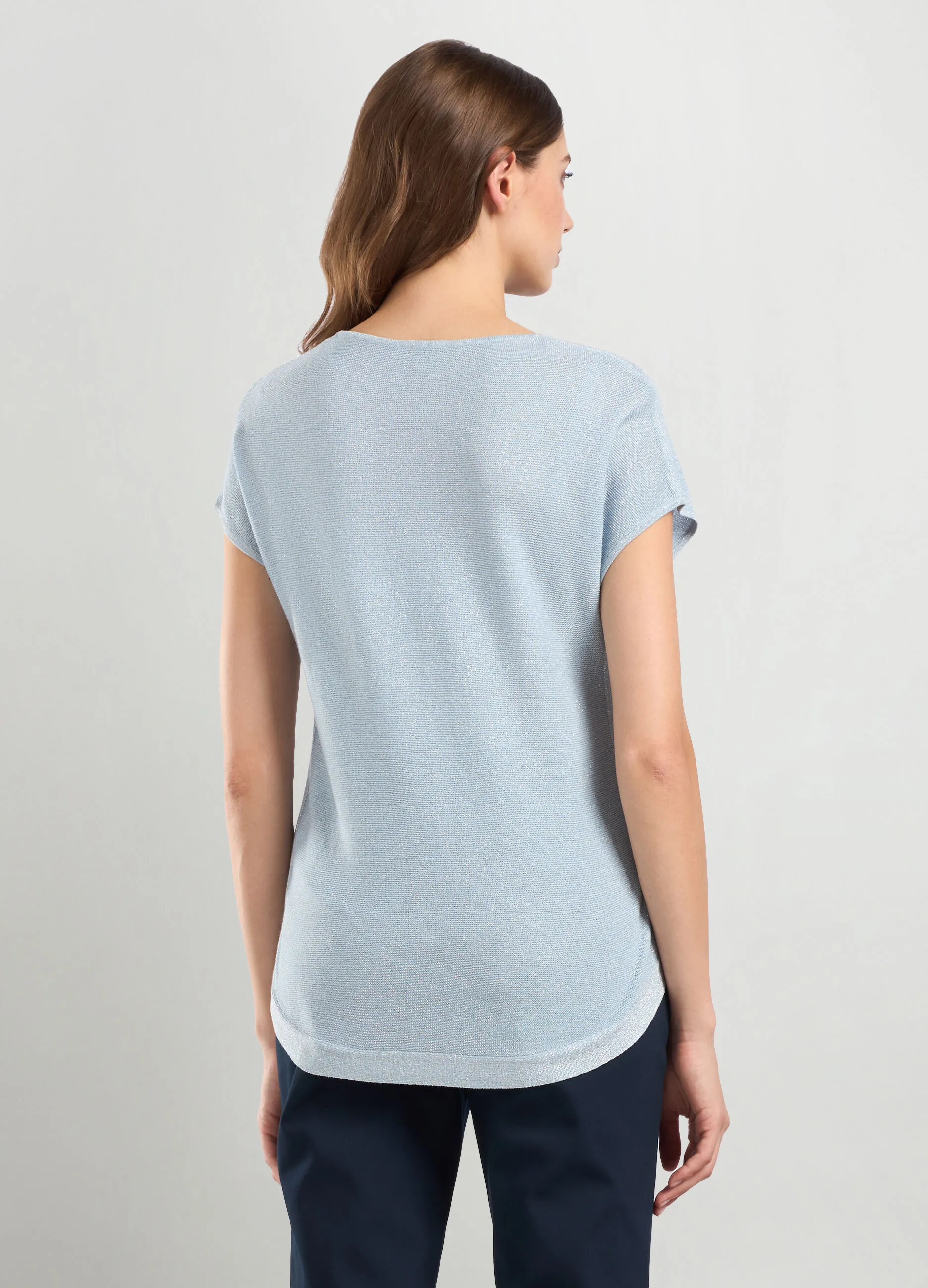 IWIE  Maglia kimono tricot in misto viscosa e filo lurex donna