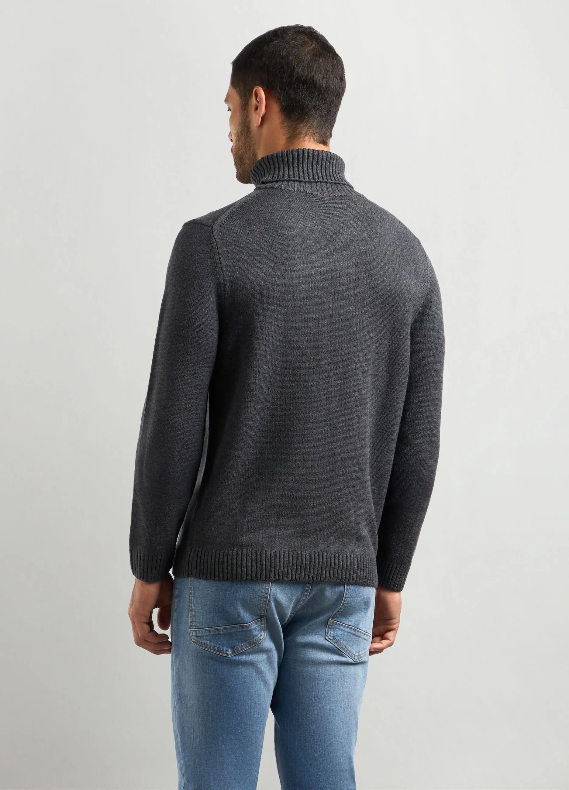 J. HART & BROS  Maglione collo alto maglia rasata uomo