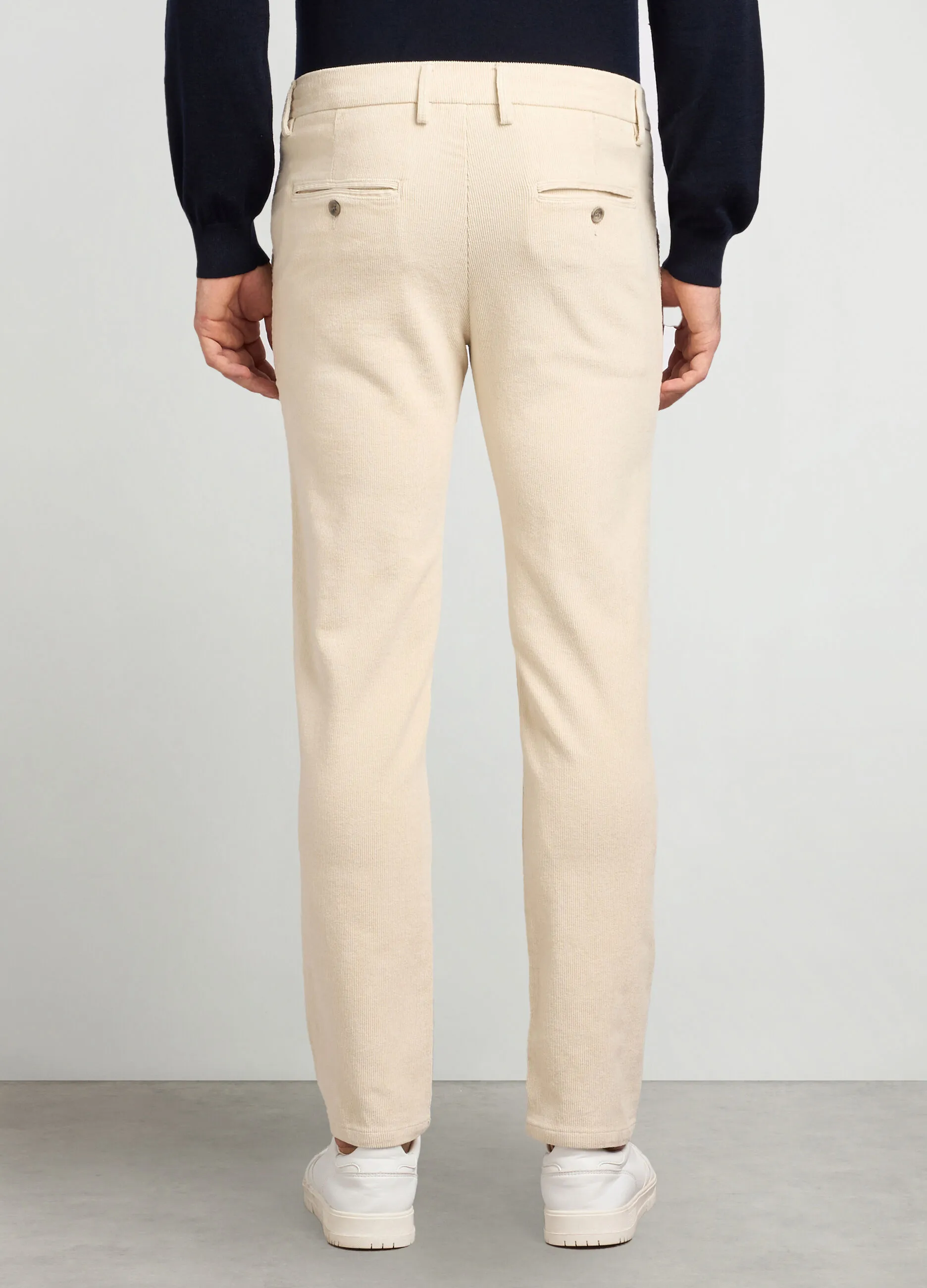 J. HART & BROS  Pantaloni chino slim fit in velluto a coste uomo