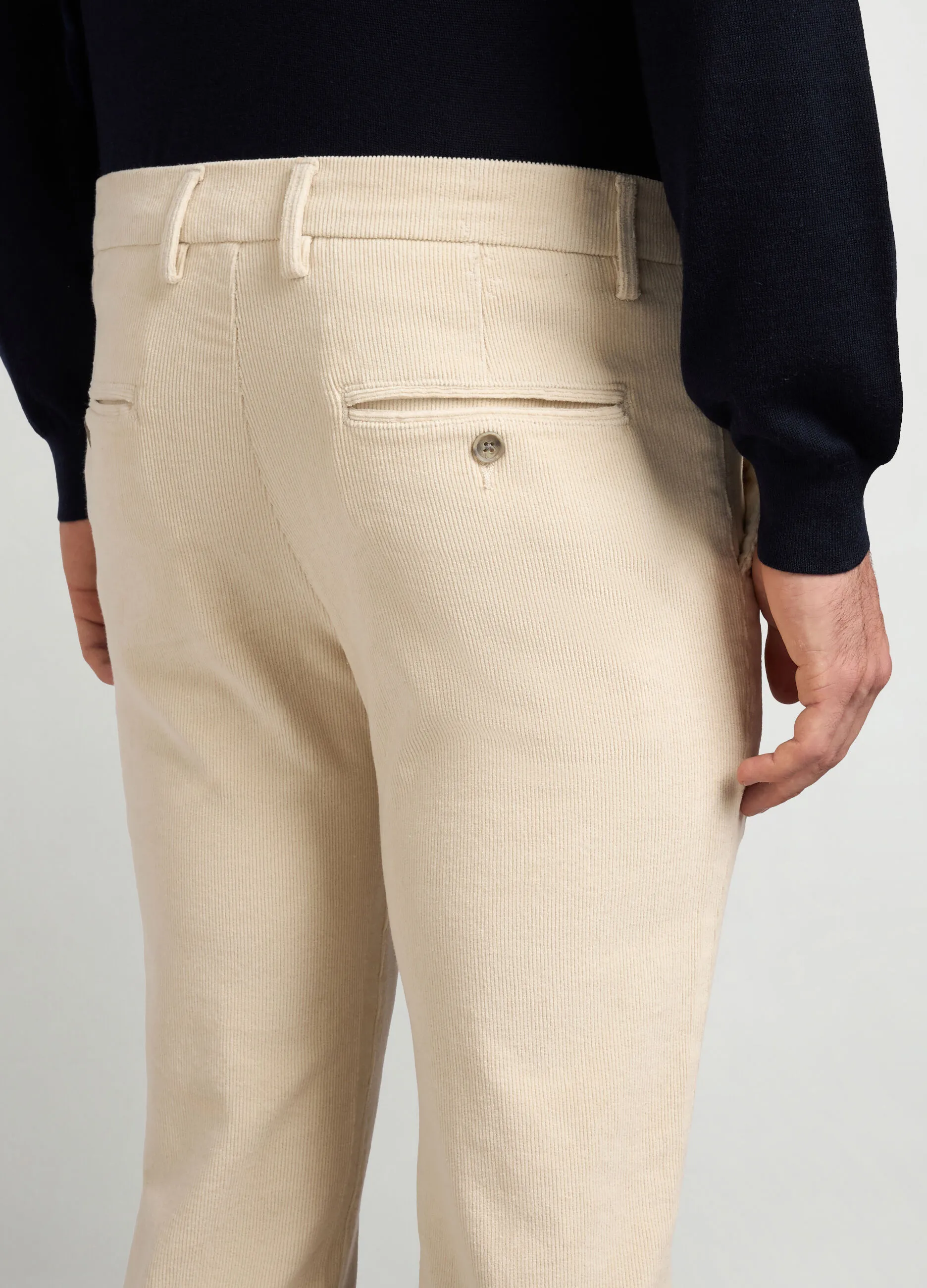 J. HART & BROS  Pantaloni chino slim fit in velluto a coste uomo