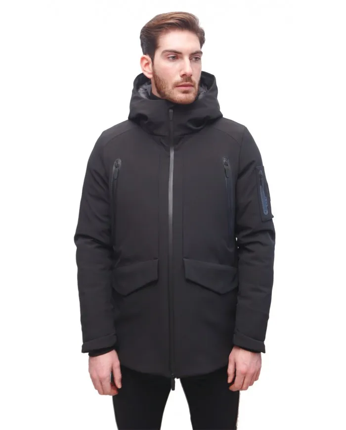 JUVENTUS Parka Uomo 2020 Giacca Piumino Stretch Lungo Cappuccio Nero