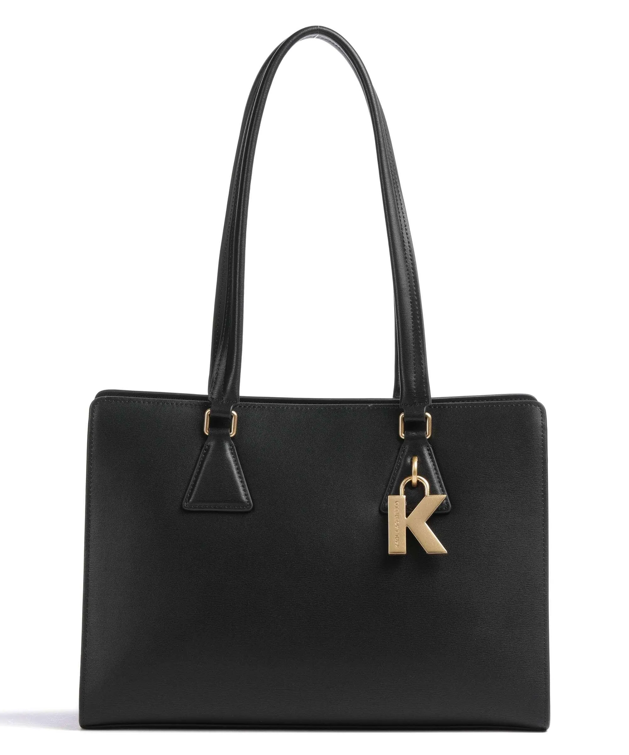  Karl Lagerfeld K/Lock Medium Borsa shopper pelle di vacchetta finemente grana nero  