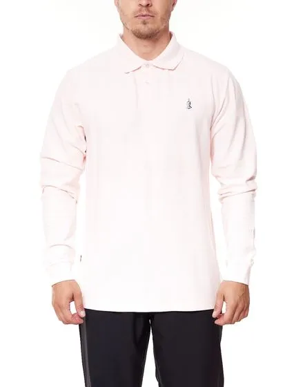 Kreem Polo a maniche lunghe da uomo in cotone con collo a polo 9164-2600/6023 Rosa