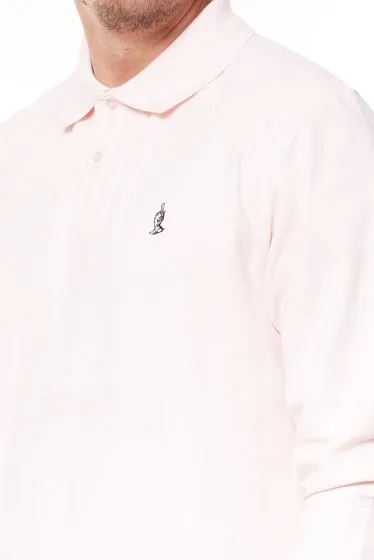 Kreem Polo a maniche lunghe da uomo in cotone con collo a polo 9164-2600/6023 Rosa