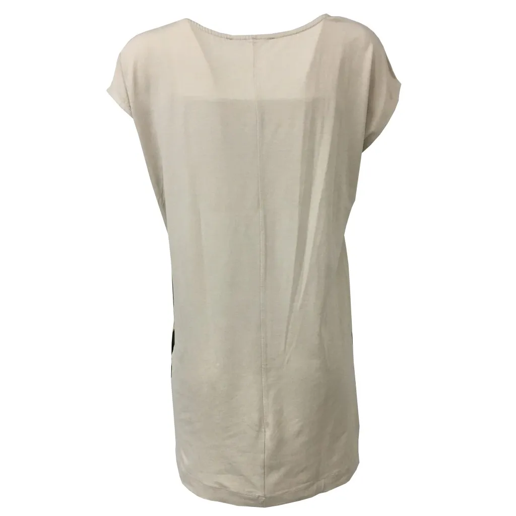 LA FEE MARABOUTEE Maxi maglia Donna maniche corte in tessuto + jersey W7368 MADE ITA