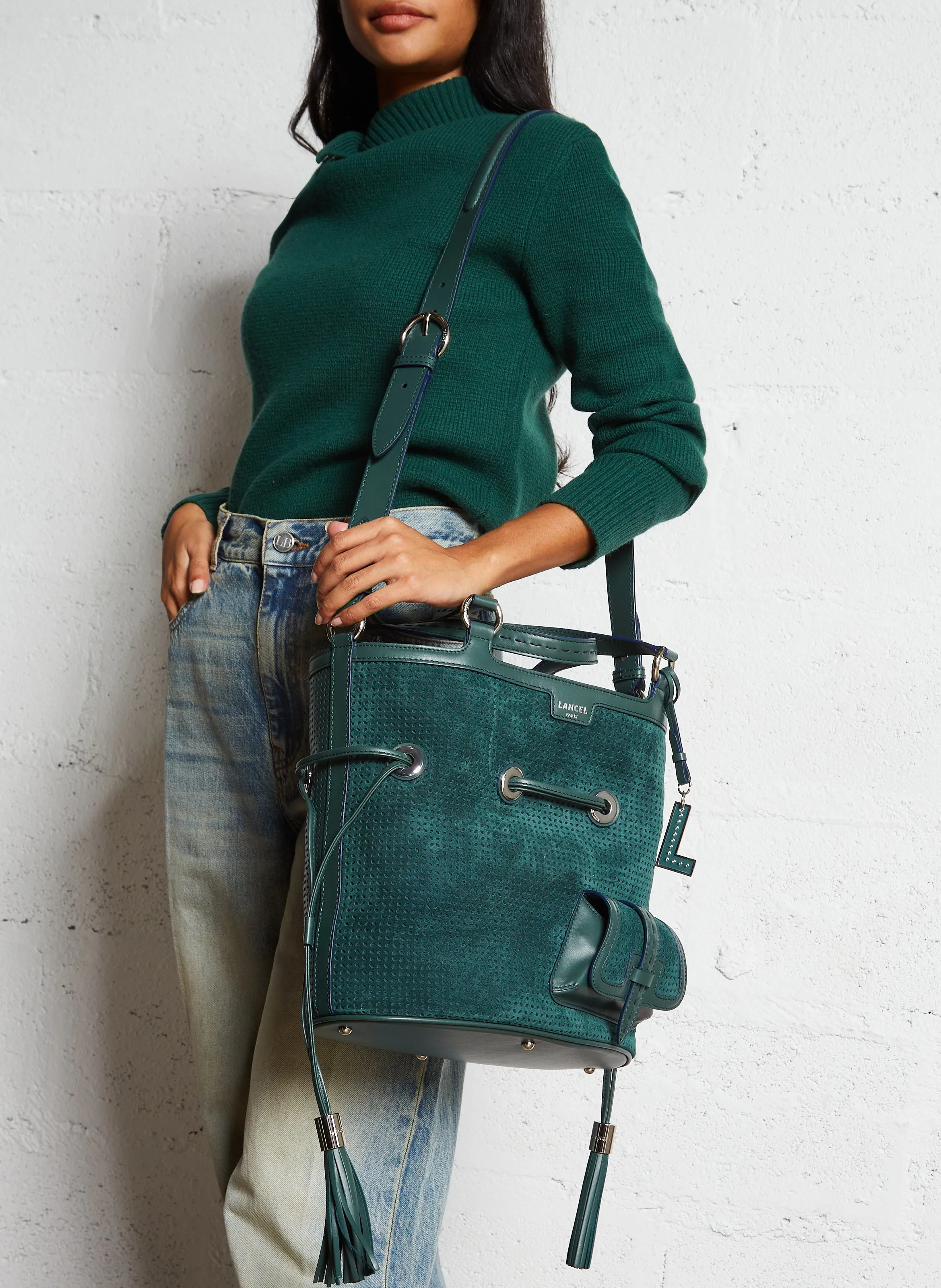  LANCEL   PREMIER FLIRT M - Borsa a secchiello in pelle | Verde