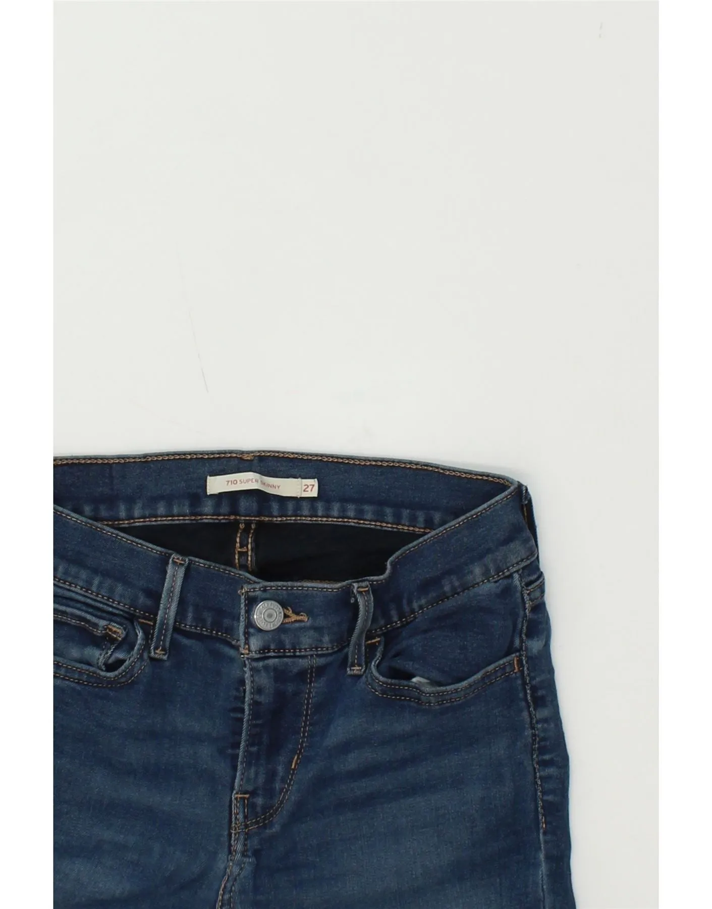 LEVI'S Womens 710 Super Skinny Jeans W27 L29 Blue Cotton